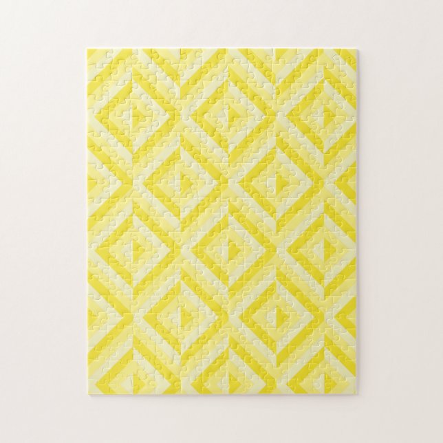 Yellow Geometric Diamond Pattern Frustrating Jigsaw Puzzle (Vertical)