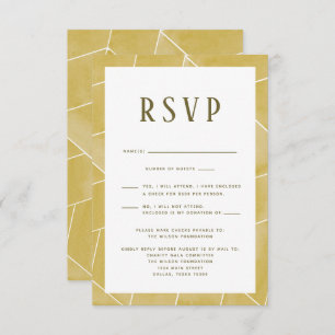 Yellow Geometric Gala RSVP Card