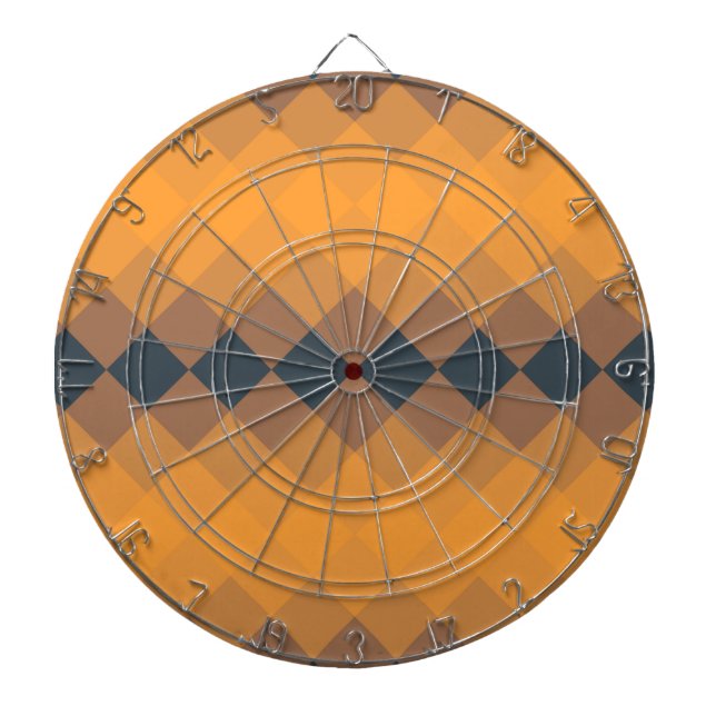Yellow, geometric, lively, abstract trendy pattern dartboard (Front)