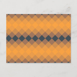 Yellow, geometric, lively, abstract trendy pattern postcard