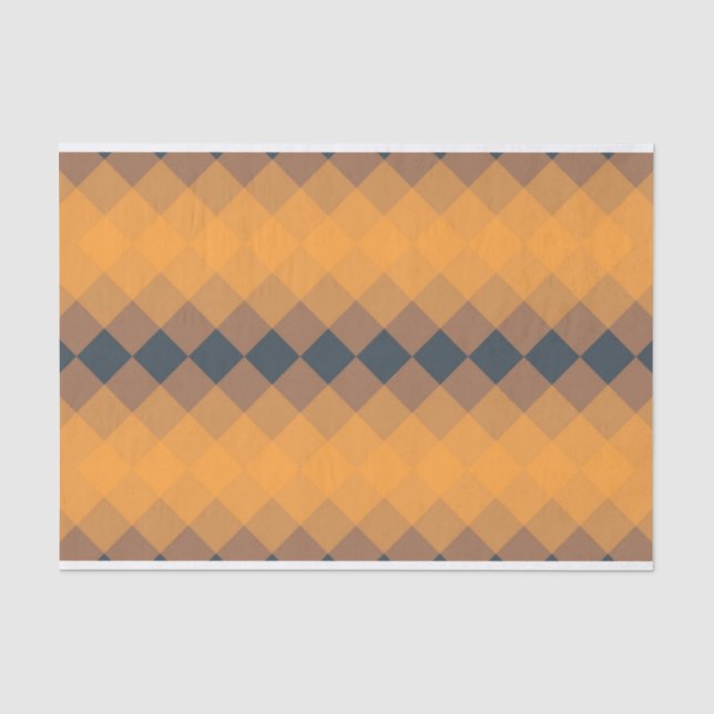 Yellow, geometric, lively, abstract trendy pattern tissue paper (Front)