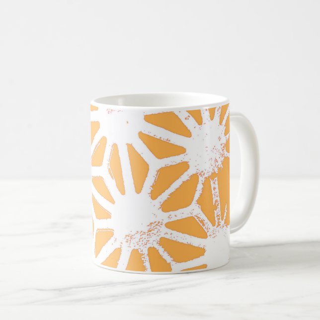 Yellow geometric pattern coffee mug (Front Right)
