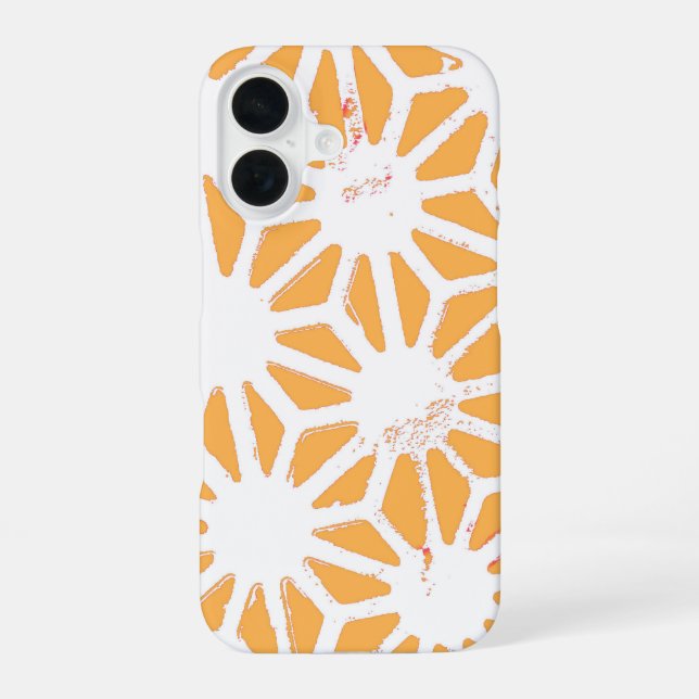 Yellow geometric pattern iPhone 16 case (Back)