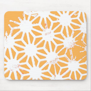 Yellow geometric pattern mouse mat