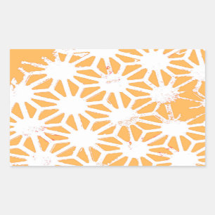Yellow geometric pattern rectangular sticker