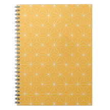 Yellow Geometric Spiral Notebook