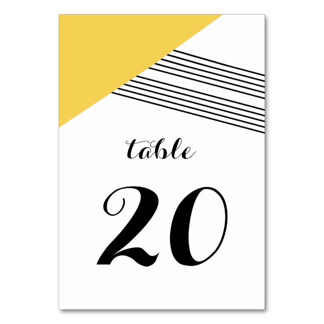 Yellow Geometric Stripe Table Card (Front)