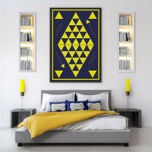 Yellow Geometric Triangles Poster