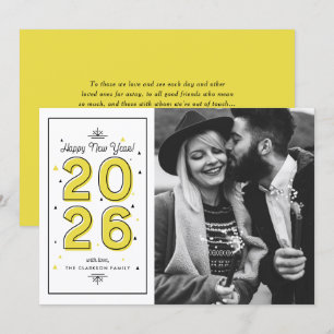 Yellow Geometric Typography 2025 New Year Holiday Card