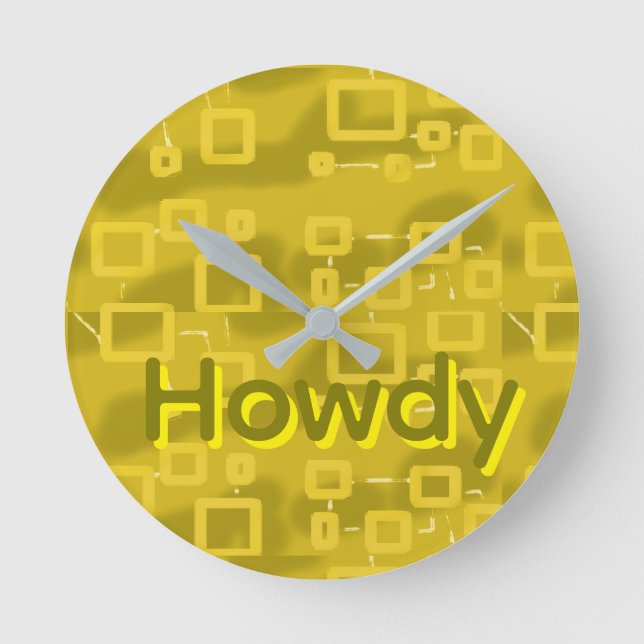 Yellow Geometric Wall Clock (Front)