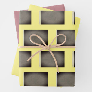 Yellow Geometric Wrapping Paper Sheet