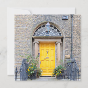 Yellow Georgian Door in Dublin Holiday Card