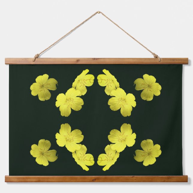 Yellow Geranium Flowers Abstract Art Hanging Tapestry (Front)
