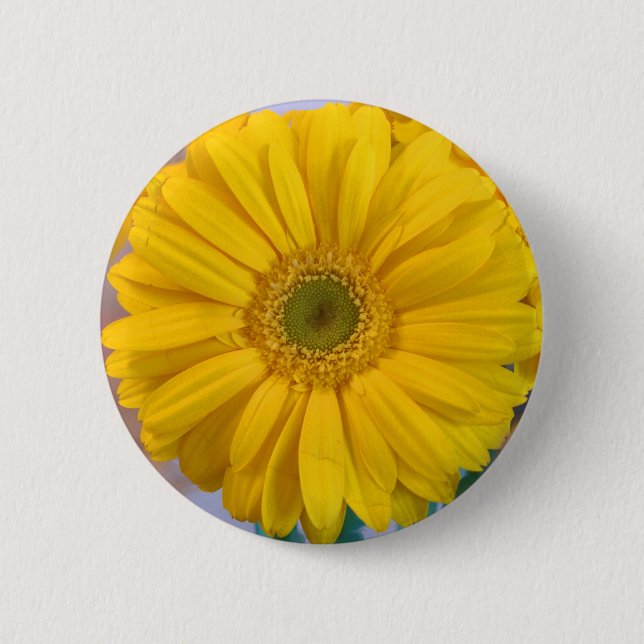 Yellow Gerbera Daisy 6 Cm Round Badge (Front)