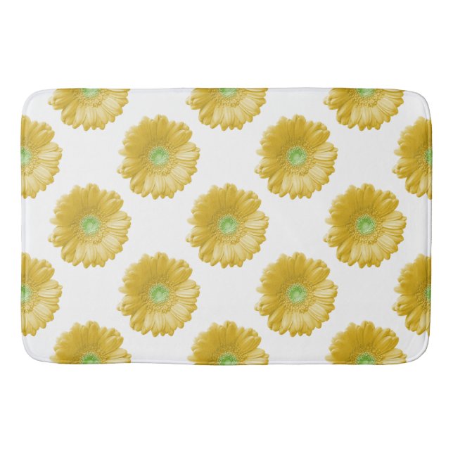 Yellow gerbera daisy bath mat (Front)