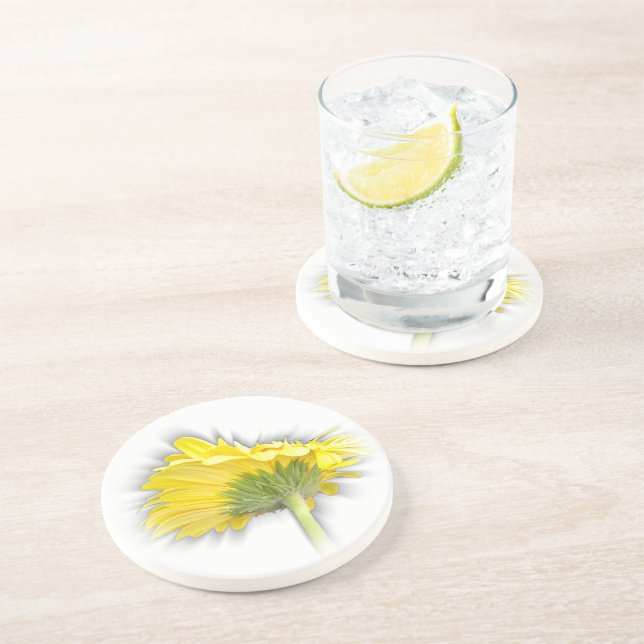yellow gerbera daisy coaster (Side)