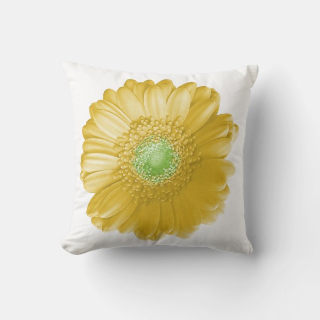 Yellow gerbera daisy cushion (Front)