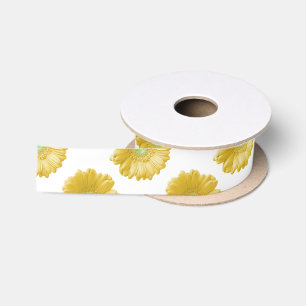 Yellow gerbera daisy satin ribbon