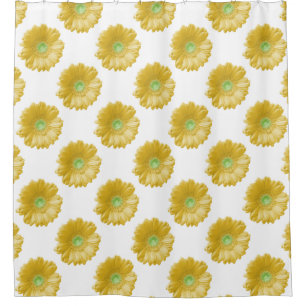 Yellow gerbera daisy shower curtain
