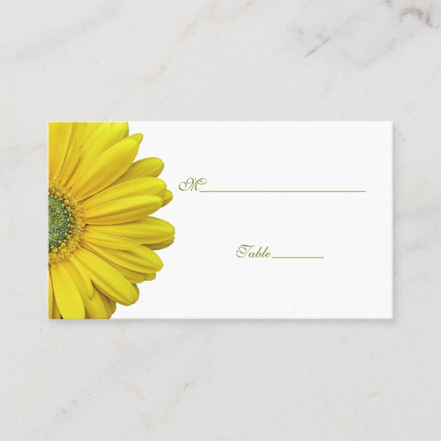 Yellow Gerbera Daisy Special Occasion Place Card (Front)