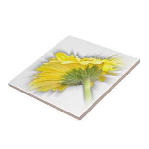 yellow gerbera daisy tile