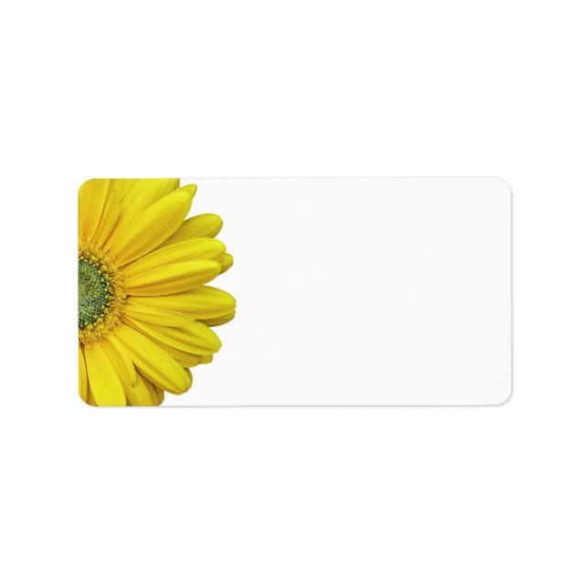 Yellow Gerbera Daisy Wedding Blank Address Labels (Front)