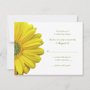 Yellow Gerbera Daisy Wedding Reply Card