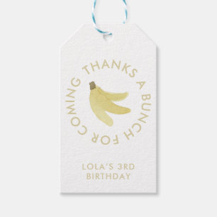 Yellow Gingham Banana Party ‘Thanks A Bunch’ Gift Tags
