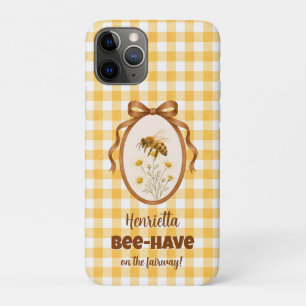 Yellow Gingham Bee Golf Pun iPhone Case