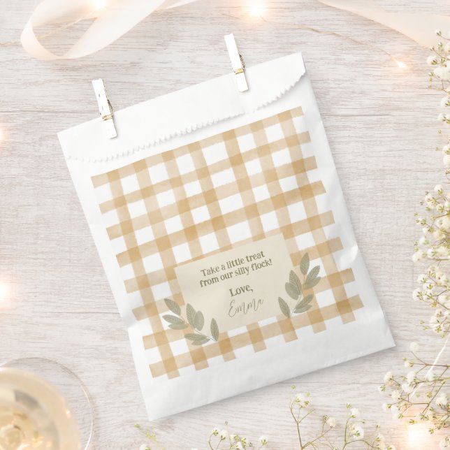 Yellow Gingham Birthday Party Favour Bags (Clipped)