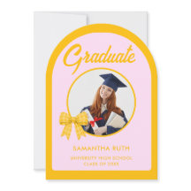 Yellow Gingham Bow Arch Photo Graduation Party