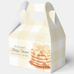 Yellow Gingham Bow Pancake Brunch Baby Shower  Favour Box