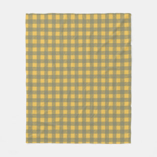 Yellow Gingham Chequered Pattern Fleece Blanket