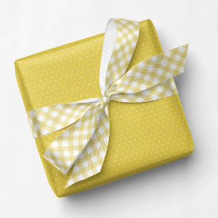 Yellow gingham cute simple check satin ribbon