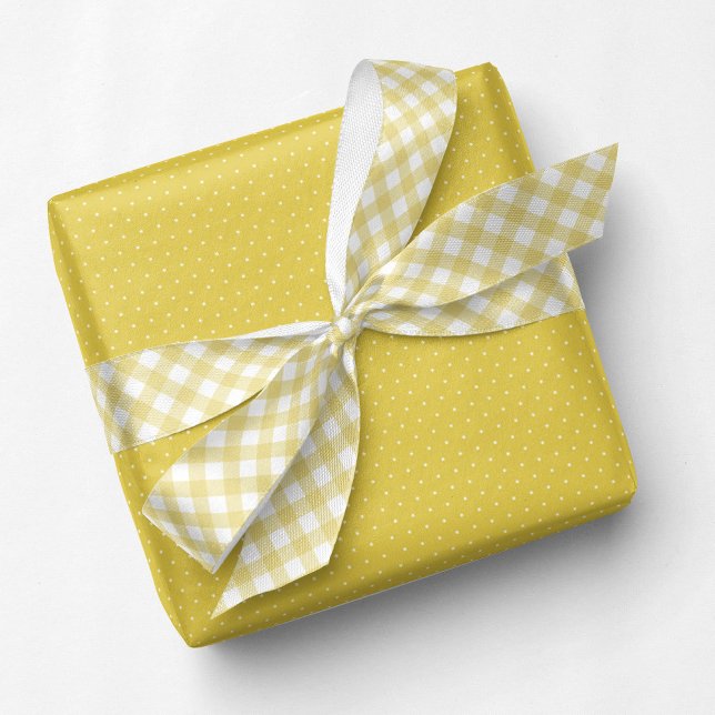 Yellow gingham cute simple check satin ribbon (Creator Uploaded)