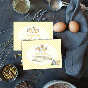 Yellow Gingham Farm Chick Books For Baby Shower Enclosure Card
