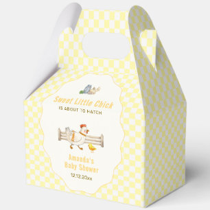 Yellow Gingham Farm Cottage Chicks Baby Shower  Favour Box