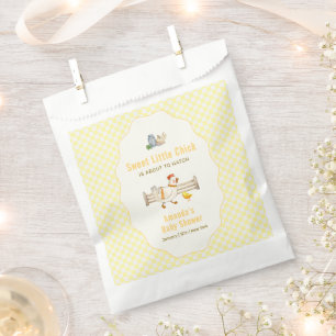 Yellow Gingham Farm Fresh Chicks Baby Shower  Favour Bags