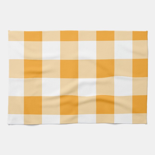 Yellow Gingham Pattern Tea Towel (Horizontal)