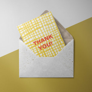 Yellow gingham pattern Thank You Card