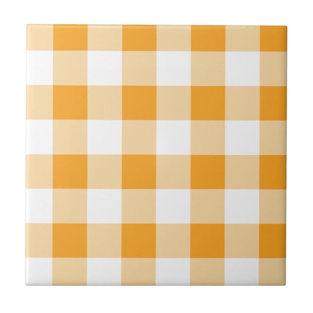 Yellow Gingham Pattern Tile (Front)