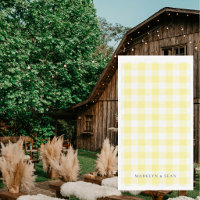 Yellow Gingham Personalised Names Wedding