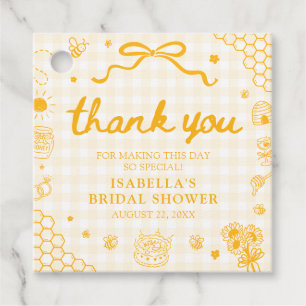 Yellow Gingham She Found Her Honey Bridal Shower Favour Tags