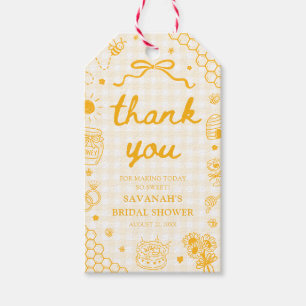 Yellow Gingham She Found Her Honey Bridal Shower Gift Tags