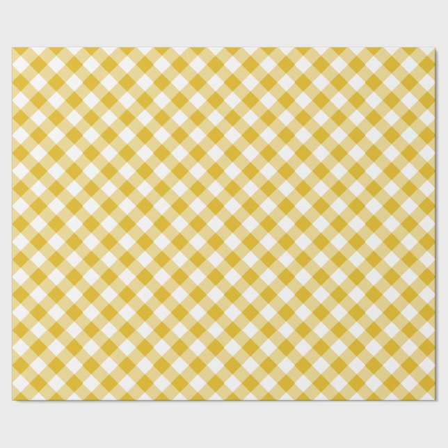Yellow Gingham Wrapping Paper (Seam)