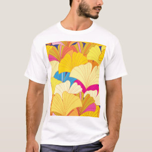 Yellow gingko leaves, seamless pattern. T-Shirt