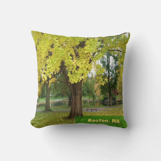 Yellow Gingko Tree - Boston Public Garden Cushion (Front)