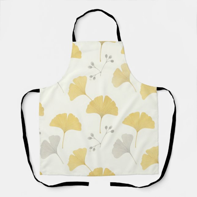 Yellow Ginkgo Fan Leaves Repeat Apron (Front)