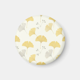 Yellow Ginkgo Fan Leaves Repeat Magnet