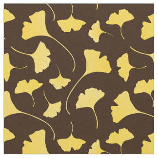 Yellow Ginkgo Leaves Pattern Fabric